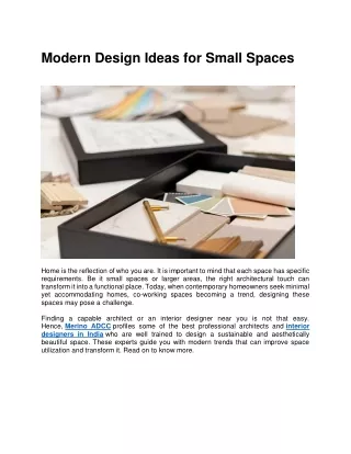 modern design ideas for small spaces