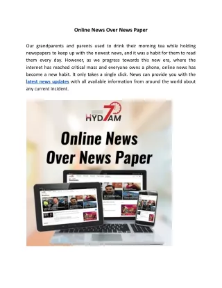 Online News Over News Paper