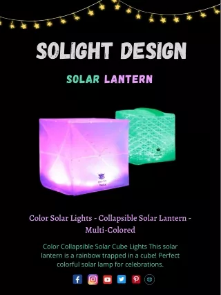 Color Solar Lights - Collapsible Solar Lantern - Multi-Colored