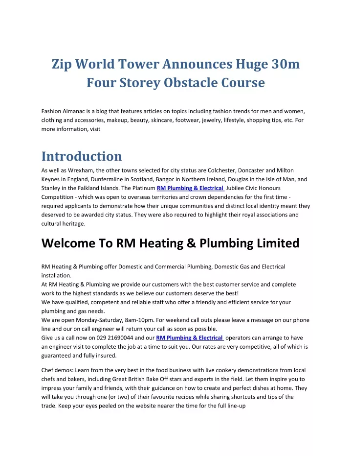 zip world tower announces huge 30m four storey
