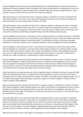financial obligation restructuring