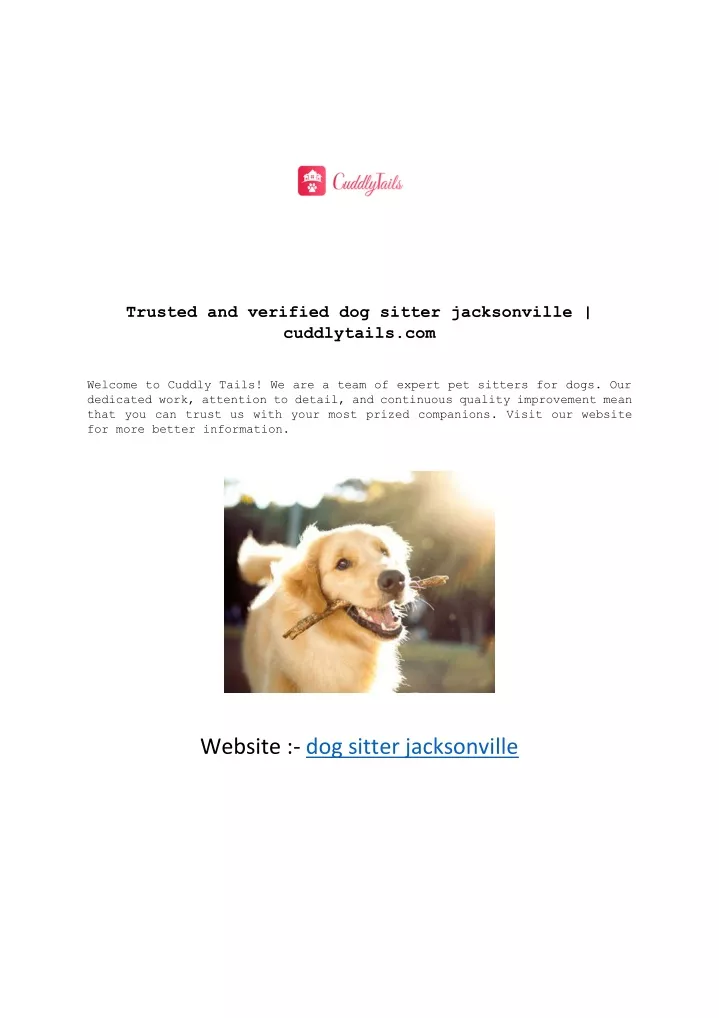trusted and verified dog sitter jacksonville