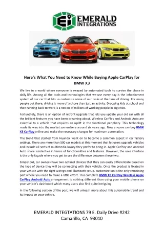 Apple CarPlay for BMW X3