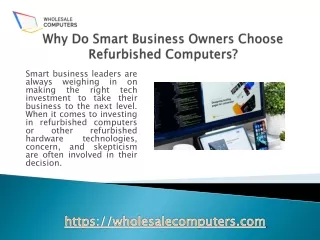why do smart business owners choose refurbished computers