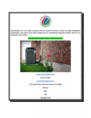 Hvac Near Me Ventura County  Greenairlogic.com