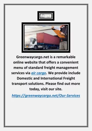 Air Cargo | Greenwaycargo.net