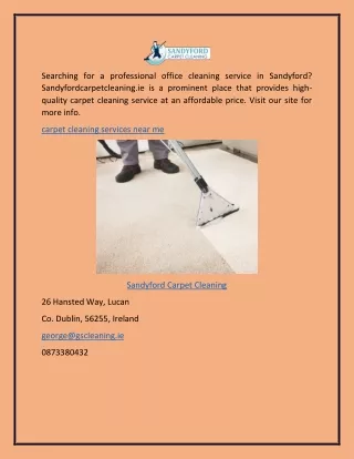 Carpet Cleaning Service  Near Me  Sandyfordcarpetcleaning.ie