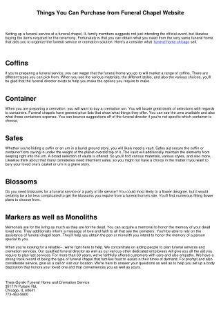 Points You Can Purchase from Funeral Home Website