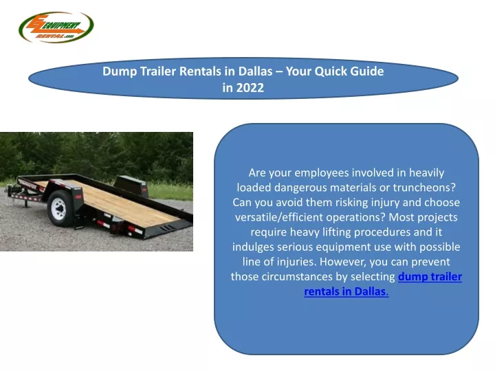 dump trailer rentals in dallas your quick guide