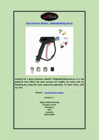 gerni pressure washer magicdetailing com au