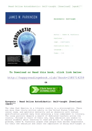 Read Online Autodidactic Self-taught [Download] [epub]^^