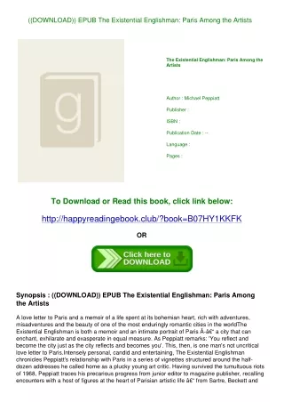 ((DOWNLOAD)) EPUB The Existential Englishman Paris Among the Artists <EBOOK>