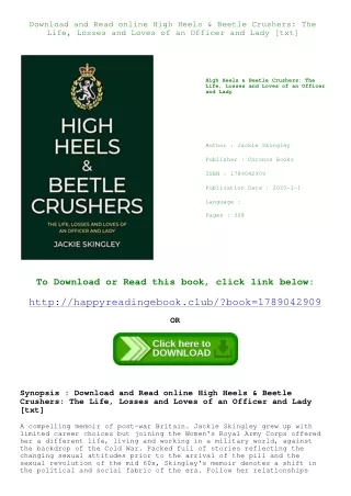 Download and Read online High Heels &amp; Beetle Crushers The Life  Losses and L