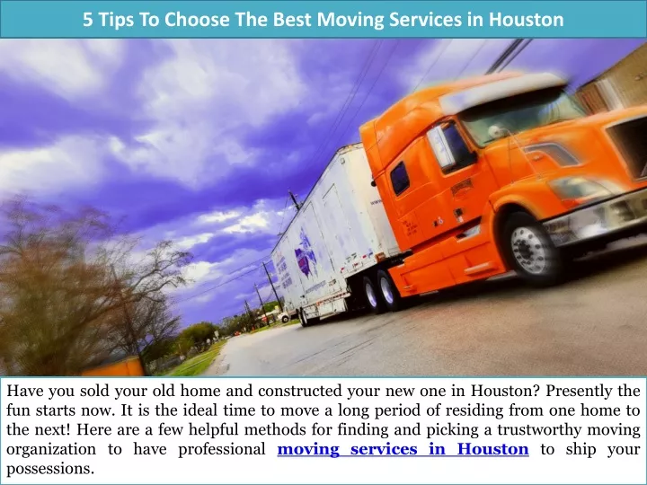 5 tips to choose the best moving services in houston