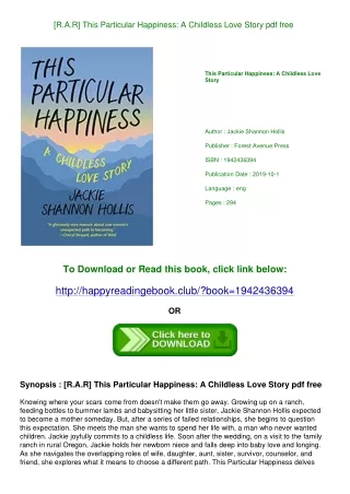 [R.A.R] This Particular Happiness A Childless Love Story pdf free