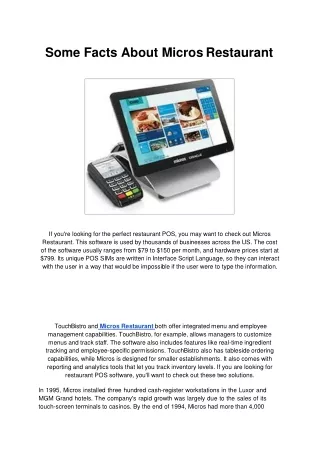some facts about micros restaurant