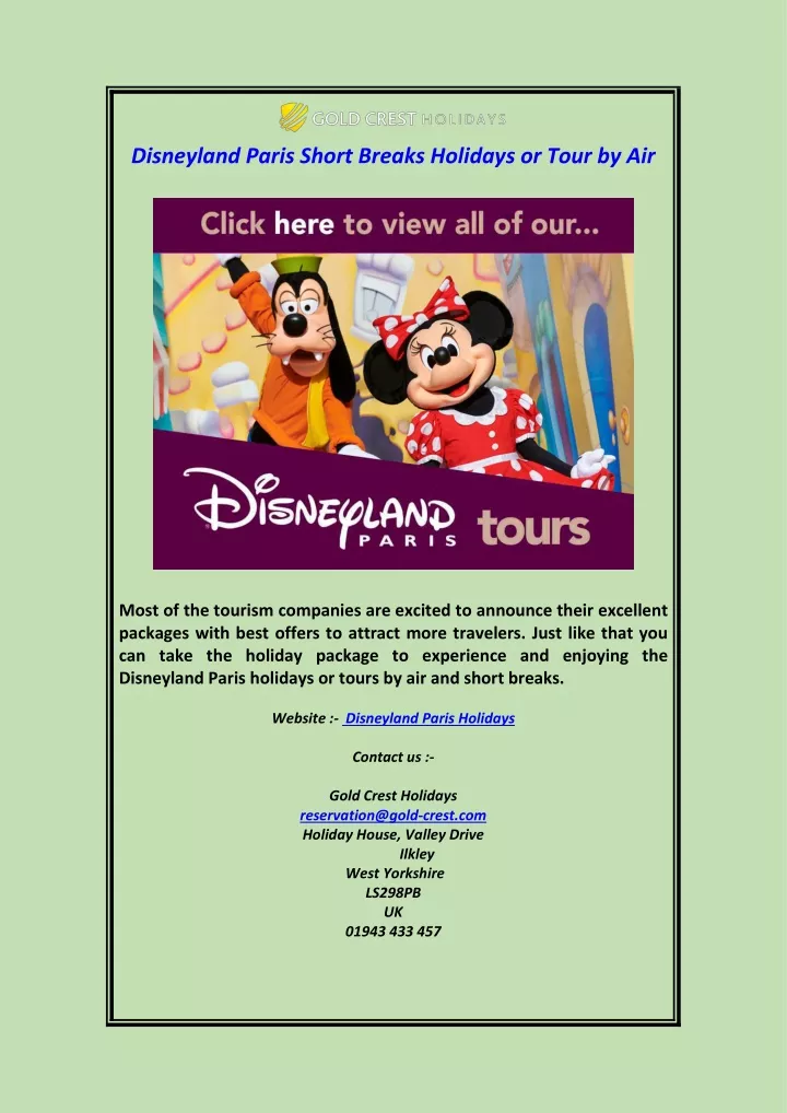 disneyland paris short breaks holidays or tour