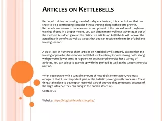 articles on kettlebells