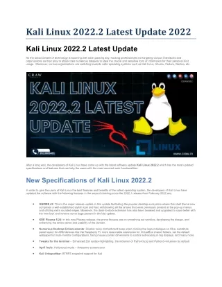 kali linux 2022 2 latest update 2022 kali linux
