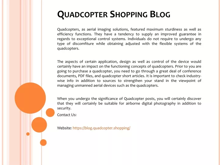 quadcopter shopping blog