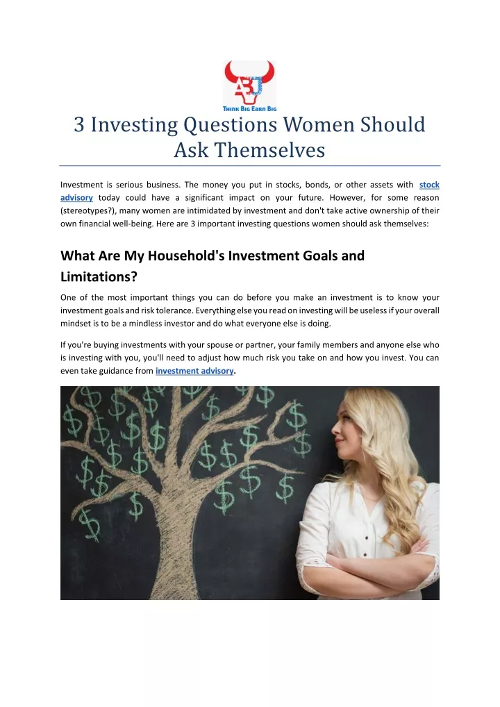 3 investing questions women should ask themselves