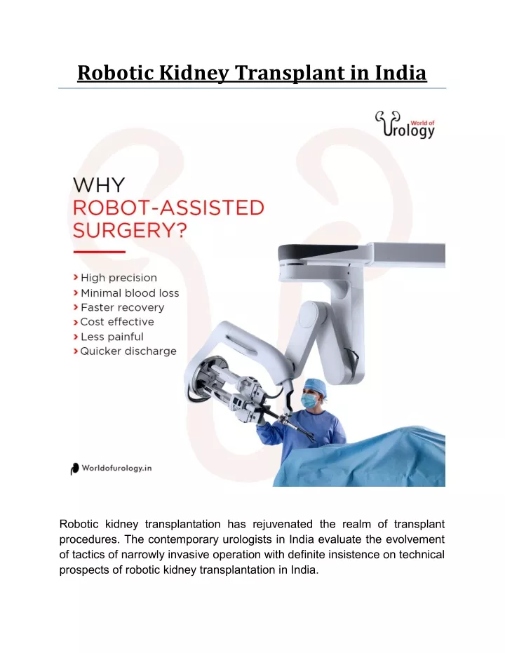robotic kidney transplant in india
