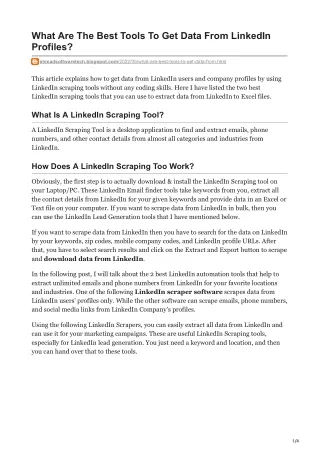what are the best tools to get data from linkedin
