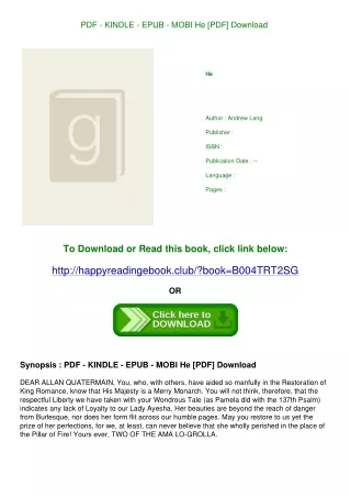 PDF - KINDLE - EPUB - MOBI He [PDF] Download