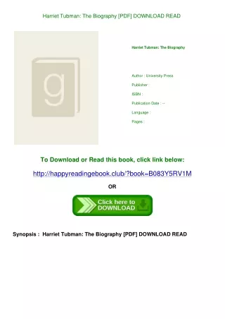 <EBOOK> Harriet Tubman The Biography [PDF] DOWNLOAD READ
