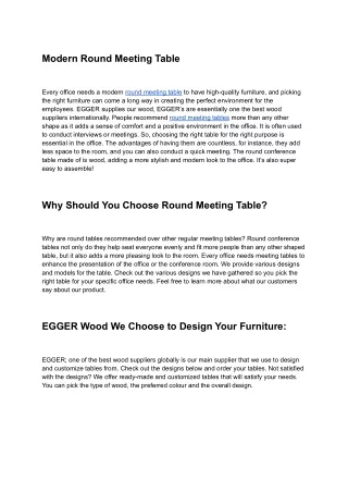 modern round meeting table
