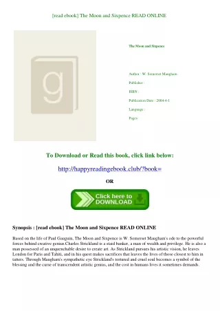 [read ebook] The Moon and Sixpence READ ONLINE