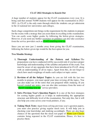 clat 2022 strategies to knock out
