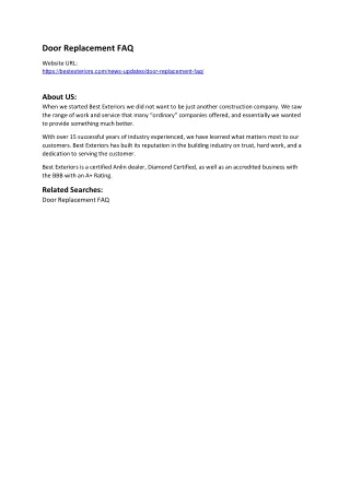 door replacement faq