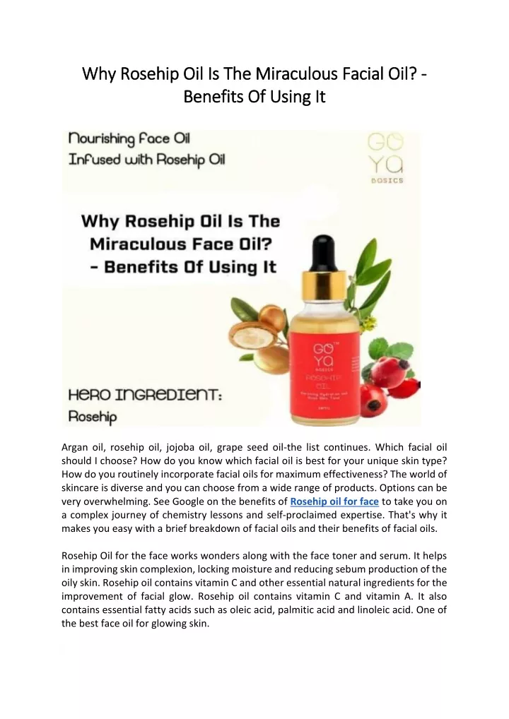 why rosehip oil is the miraculous facial