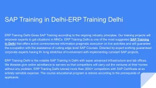SAP Training in Delhi