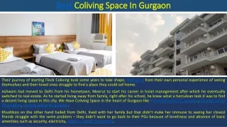 Best Coliving Space In Gurgaon Sector 45, Sector 52, And Sector 40