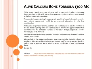 alive calcium bone formula 1300 mg