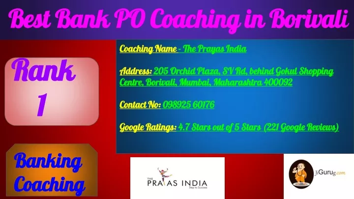 best bank po coaching in borival i