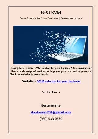 Smm Solution for Your Business  Bestsmmsite.com