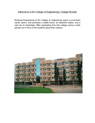 admission in rv college of engineering college