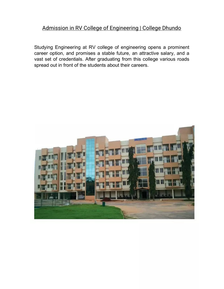 admission in rv college of engineering college