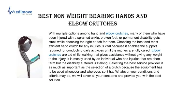 best non weight bearing hands and elbow crutches