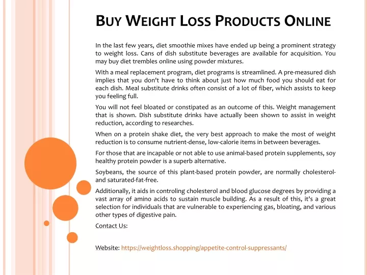 buy weight loss products online