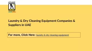 Laundry & Dry Cleaning Equipment Companies & Suppliers in UAE