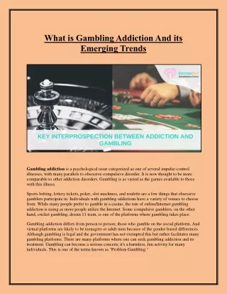 what is gambling addiction and its emerging trends
