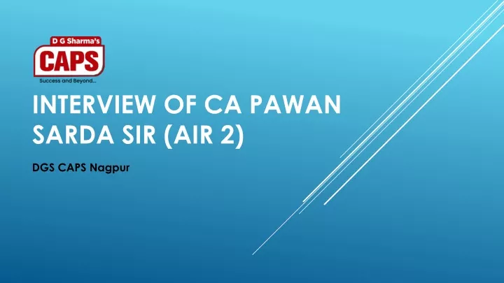 interview of ca pawan sarda sir air 2