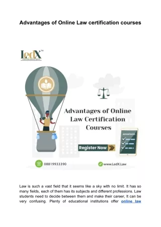 advantages of online law certification courses