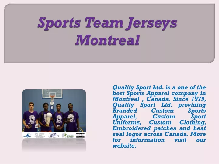 sports team jerseys montreal