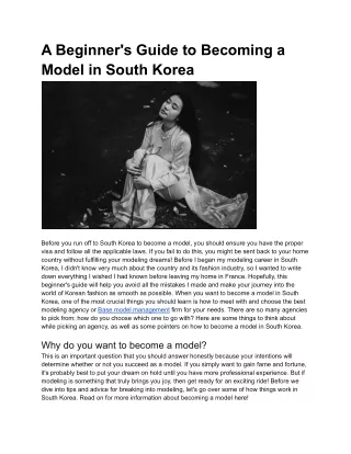 a beginner s guide to becoming a model in south