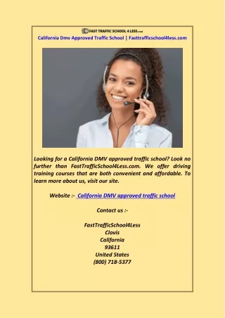 california dmv approved traffic school